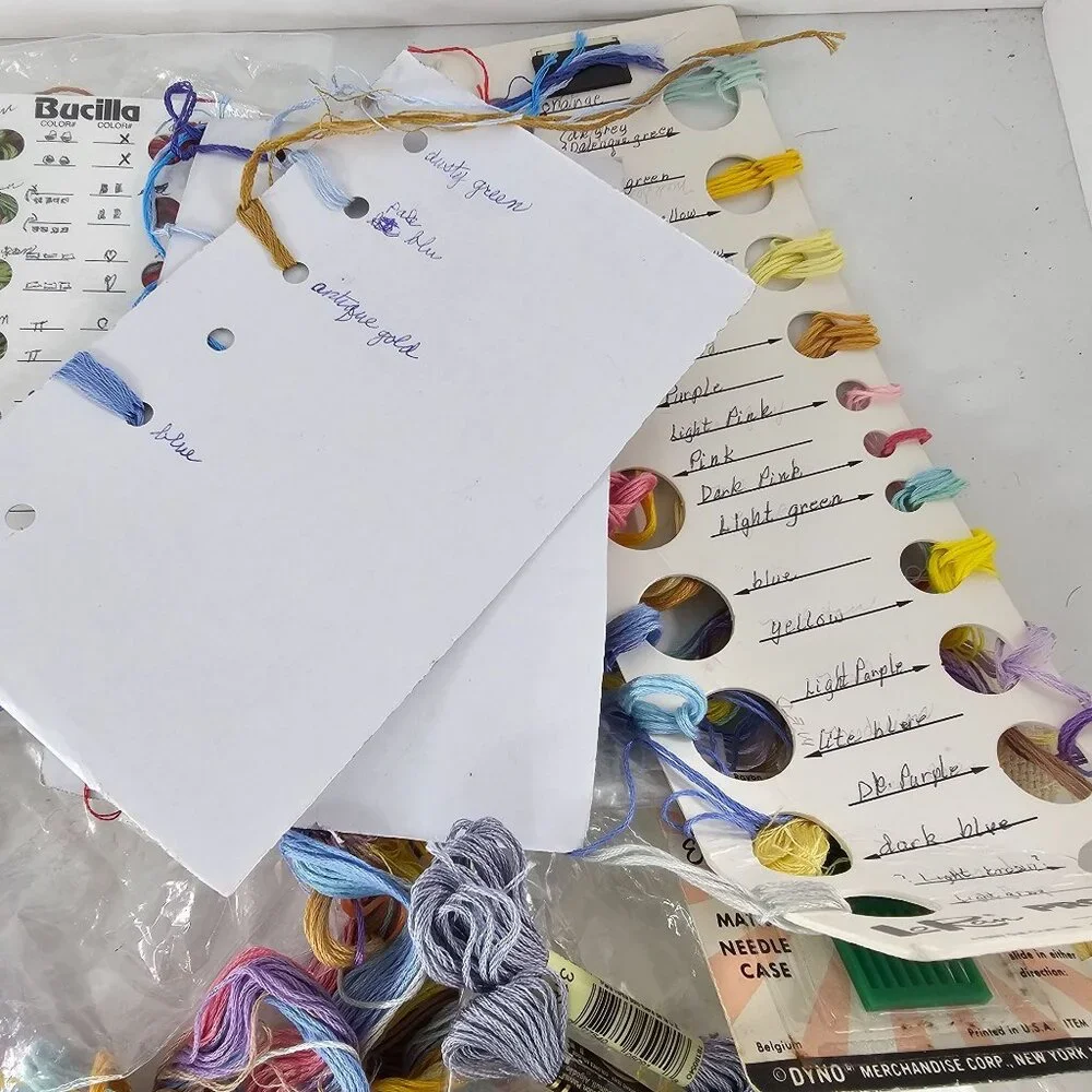 Large Assorted Lot Of Embroidery Floss & Threads Includes DMC Bucilla & More